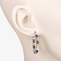 Multi Stone Hoop Earrings by Fine Color Jewels