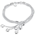 Multi Strand Heart Charm Bracelet by DailySale