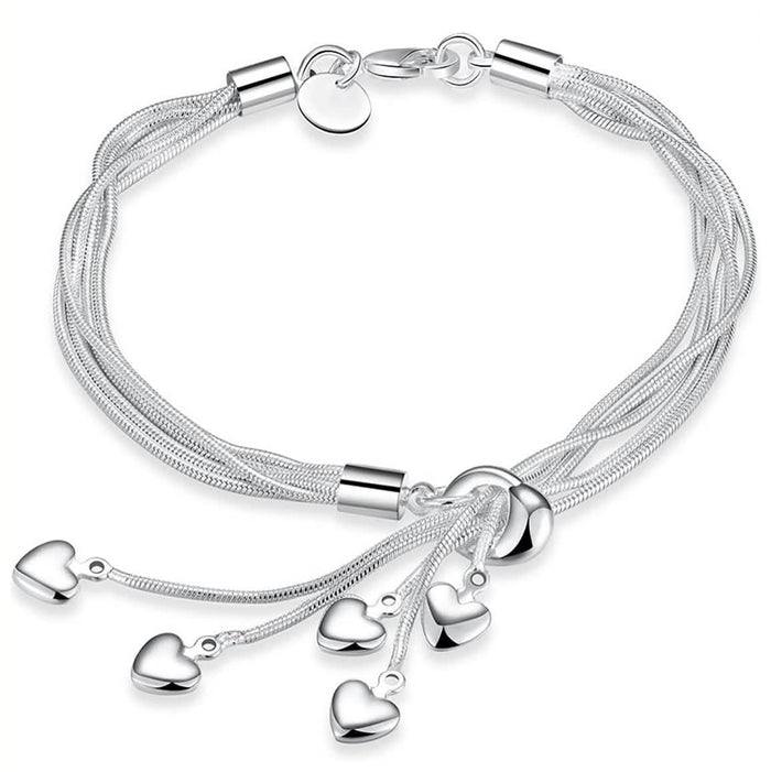 Multi Strand Heart Charm Bracelet by DailySale