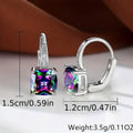 Multicolor Square Cut Stone Drop Earrings by DailySale