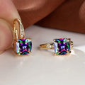 Multicolor Square Cut Stone Drop Earrings by DailySale