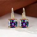 Multicolor Square Cut Stone Drop Earrings by DailySale