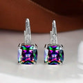 Multicolor Square Cut Stone Drop Earrings by DailySale