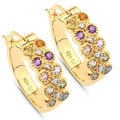Multicolor Stone Hoop Earrings by Fine Color Jewels