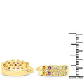 Multicolor Stone Hoop Earrings by Fine Color Jewels