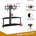 Multifunctional Tempered Glass Metal Frame Floor TV Stand by DailySale