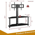 Multifunctional Tempered Glass Metal Frame Floor TV Stand by DailySale