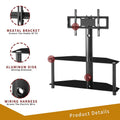 Multifunctional Tempered Glass Metal Frame Floor TV Stand by DailySale