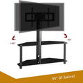 Multifunctional Tempered Glass Metal Frame Floor TV Stand by DailySale