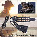 Music Tools 12-hole Acoustic Guitar Sound Hole Pickup Magnetic Transducer with Tone Volume Controller Audio Cable by DailySale