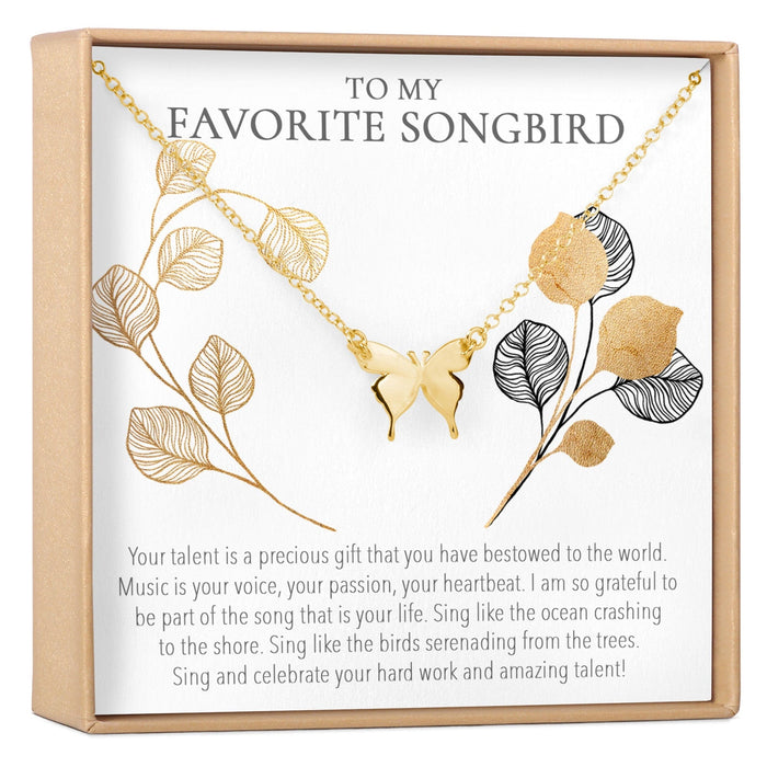 Musician Butterfly Pendant Necklace by Dear Ava