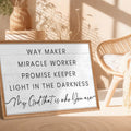 My God Way Maker Miracle Worker Faith Sign by Tailored Canvases
