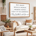 My God Way Maker Miracle Worker Faith Sign by Tailored Canvases