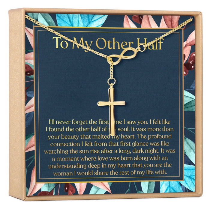 My Other Half Infinity Cross Necklace by Dear Ava