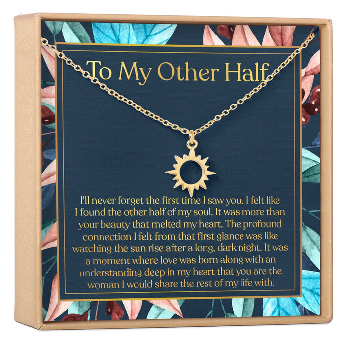 My Other Half Sun Pendant Necklace by Dear Ava