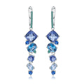 Mystic Quartz and Blue Topaz Drop Earrings by Fine Color Jewels