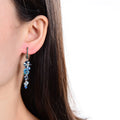 Mystic Quartz and Blue Topaz Drop Earrings by Fine Color Jewels