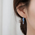 Mystic Quartz and Blue Topaz Drop Earrings by Fine Color Jewels