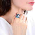 Mystic Quartz and Blue Topaz Statement Ring by Fine Color Jewels