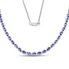 10.00 Ct Oval Purple Tanzanite Prong Silver Eternity Necklace