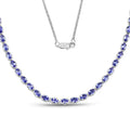 10.00 Ct Oval Purple Tanzanite Prong Silver Eternity Necklace by Fine Color Jewels