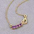 0.24 Ct Round Purple Amethyst Prong 18K Gold Plated Silver Heart & Infinity Necklace by Fine Color Jewels