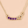 0.24 Ct Round Purple Amethyst Prong 18K Gold Plated Silver Heart & Infinity Necklace by Fine Color Jewels