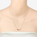 0.24 Ct Round Purple Amethyst Prong 18K Gold Plated Silver Heart & Infinity Necklace by Fine Color Jewels