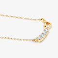 0.24 Ct Round Blue Aquamarine Prong 18K Gold Plated Silver Heart & Infinity Necklace by Fine Color Jewels