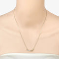 0.24 Ct Round Blue Aquamarine Prong 18K Gold Plated Silver Heart & Infinity Necklace by Fine Color Jewels