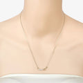 0.30 Ct Round Blue Topaz Prong 18K Gold Plated Silver Heart & Infinity Necklace by Fine Color Jewels