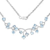 7.36 Ct Round Blue Topaz Prong Silver Bib Cocktail Necklace