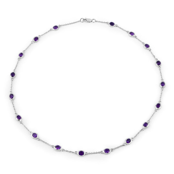 Genuine Amethyst By The Yard Necklace by Fine Color Jewels