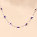 Genuine Amethyst By The Yard Necklace by Fine Color Jewels