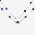 Genuine Amethyst By The Yard Necklace by Fine Color Jewels