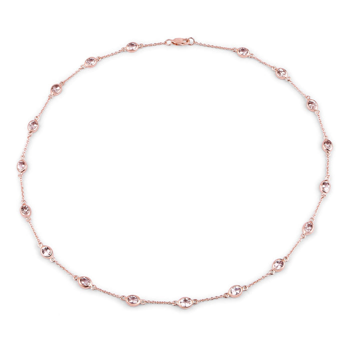 Genuine Morganite By The Yard Necklace by Fine Color Jewels