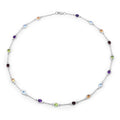 Genuine Multi Stones By The Yard Necklace by Fine Color Jewels