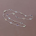 Genuine Multi Stones By The Yard Necklace by Fine Color Jewels