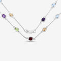 Genuine Multi Stones By The Yard Necklace by Fine Color Jewels