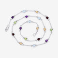 Genuine Multi Stones By The Yard Necklace by Fine Color Jewels