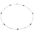 6.43 Carat Genuine Blue Sapphire and White Diamond .925 Sterling Silver Necklace by Bids.com