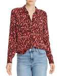Equipment Femme Womens Slim-Signature Leopard-rint Top, Size L by Vanessa Jane