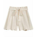 Monteau Big Girls Linen Scallop Hem Shorts, Size Small by Vanessa Jane