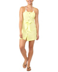 Miken Swim Womens Yellow Button Front Closure Tie Adjustable, Size Medium by Vanessa Jane