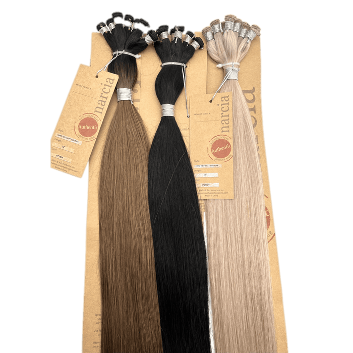 Narcia Hand-Tied Weft Hair Extensions 100% Remy Siberian Human Hair (100g), Straight or Body Wave