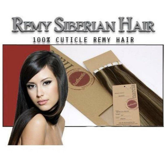 Narcia Tape-In Hair Extensions 100% Remy Siberian Human Hair, Straight 18 Inch, 40 Pieces