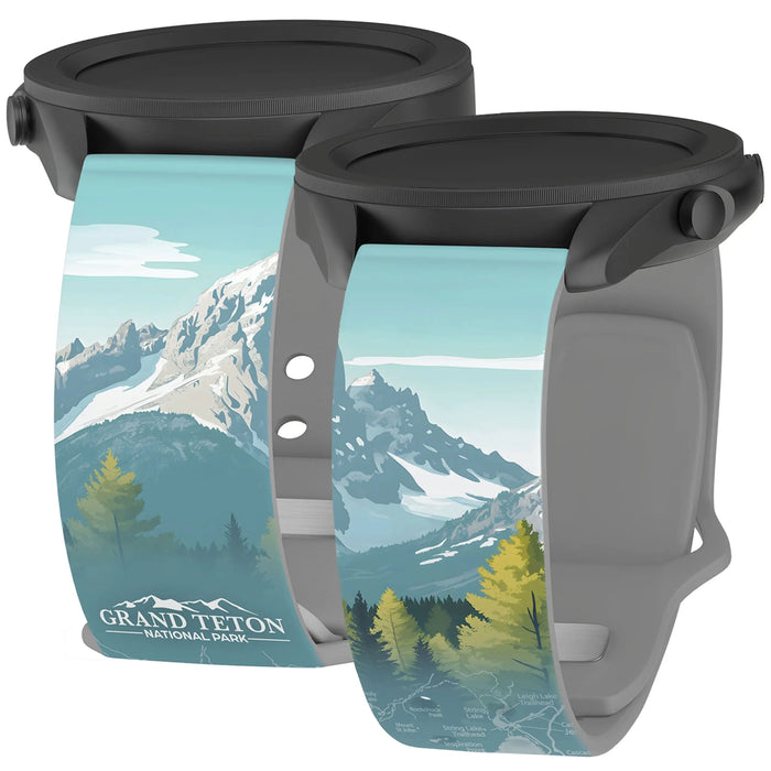 National Parks Grand Teton HD Watchband for Samsung, Garmin, Fossil, and More by Affinity Bands