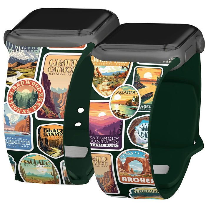National Parks Stickers HD Apple Watch Band by Affinity Bands