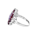 Natural Amethyst and Rhodolite Floral Ring by Fine Color Jewels
