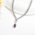 Natural Amethyst Art Deco Necklace by Fine Color Jewels